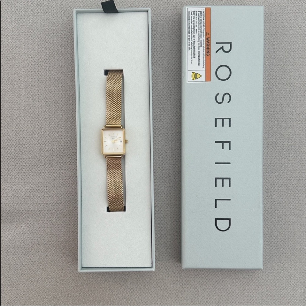 Rosefield Gold Mesh Boxy Watch - Picture 3 of 12